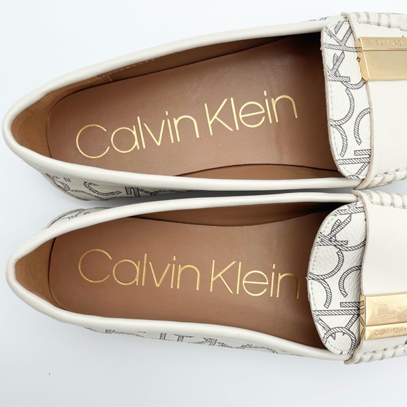 New Calvin Klein Women's Lisa Flat Loafers White Logo size 8US - Picture 6 of 9